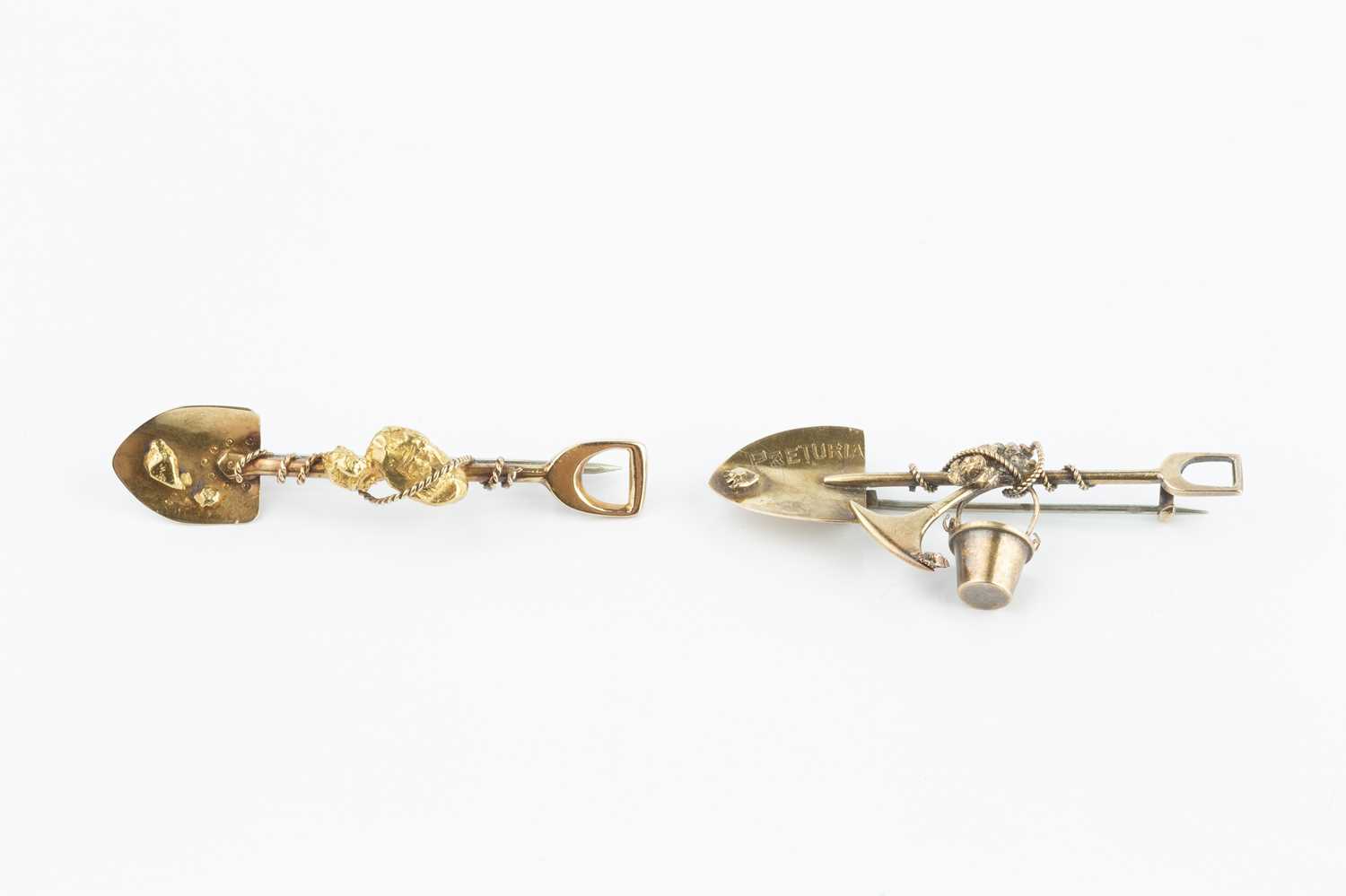 Lot 55 - Two 19th century prospectors' bar brooches,...