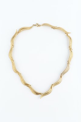 Lot 174 - A 9ct gold collar necklace, designed as a...