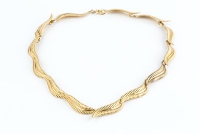 Lot 174 - A 9ct gold collar necklace, designed as a...