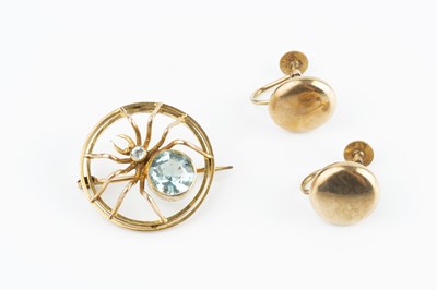 Lot 193 - A 9ct gold spider brooch, of openwork design,...