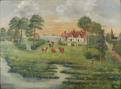 Lot 178 - Naive school (early 20th century) An idyllic...