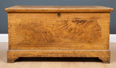 Lot 287 - A 19th century scumbled pine box with wrought...