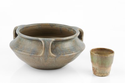 Lot 571 - Upchurch Pottery Bowl mottled purple glaze...