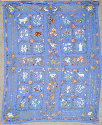 Lot 380 - An early 20th century silk embroidered hanging...