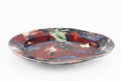 Lot 696 - Janice Tchalenko (1942-2018) Platter red, blue...