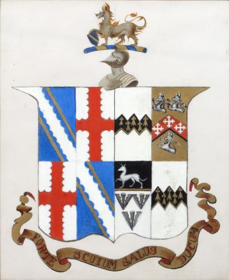 Lot 185 - 19th century English school Heraldic crest for...