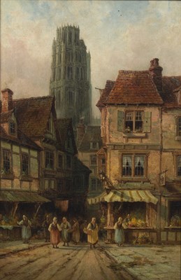 Lot 192 - George Gregory (1849-1938) Market Day, Rouen,...