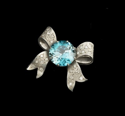 Small Diamond Bow Brooch