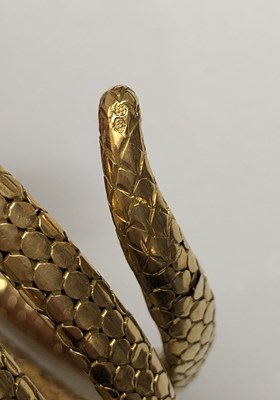 Lot 196 - A late 19th century serpent bracelet, modelled...