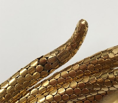Lot 196 - A late 19th century serpent bracelet, modelled...