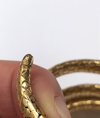 Lot 196 - A late 19th century serpent bracelet, modelled...