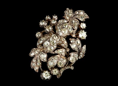 Lot 253 - A 19th century diamond floral spray brooch,...