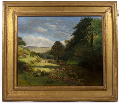 Lot 218 - Edward Booth (1821-c.1893) River landscape in...