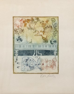 Lot 105 - Lajos Kondor (1926-2006) The Pianist's Dream,...