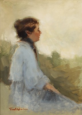 Lot 208 - Tom W. Quinn (b.1918) 'Girl in Blue', signed,...