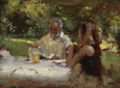 Lot 209 - Tom W Quinn (b.1918) 'In a French Garden',...