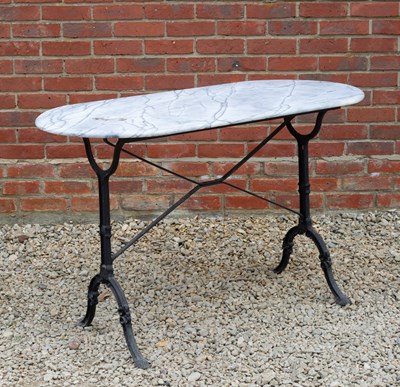 Lot 650 - A marble topped conservatory table with...