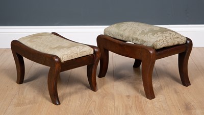 Lot 295 - A pair of Regency mahogany footstools with...