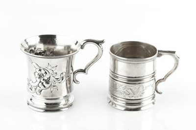 Lot 848 - A mid 19th Century American silver mug, with...