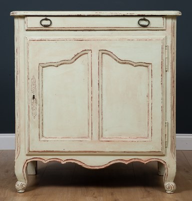 Lot 293 - An 18th century French green painted buffet,...