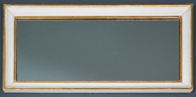 Lot 257 - A modern gilt and white painted wall mirror,...