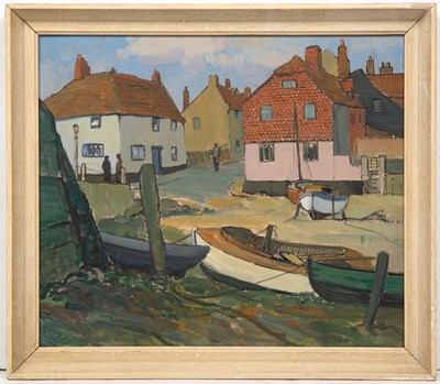 Lot 133 - Victor Slaymaker a coastal village scene with...