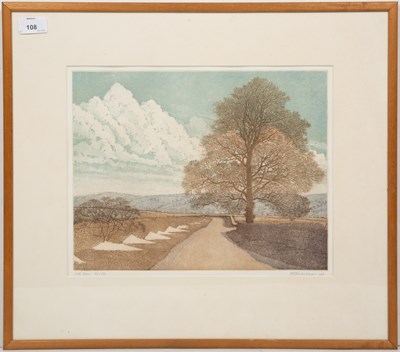 Lot 108 - Winkleman 'Last Snow' coloured etching, signed...