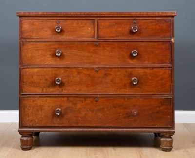 Lot 201 - A Victorian mahogany chest of drawers on...