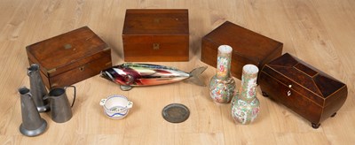 Lot 601 - A 19th century burrwood tea caddy, 30.5cm wide...