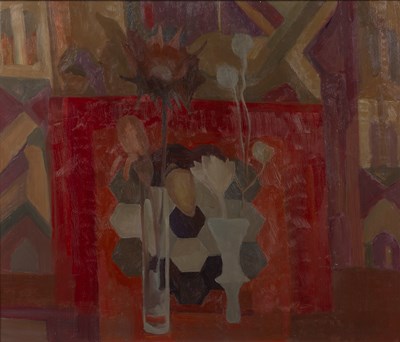 Lot 400 - Margaret Firth (1898-1991) Patchwork on Red,...