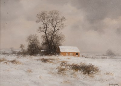 Lot 223 - Howard Shingler (b.1953) A snow covered field...