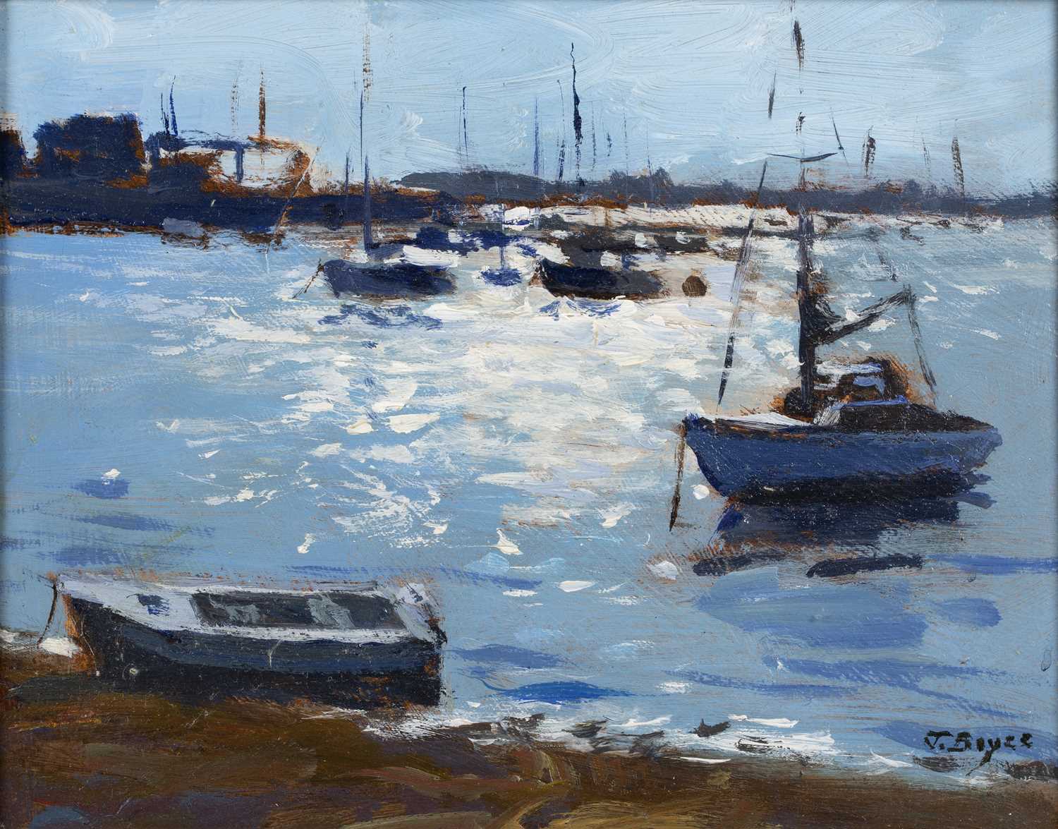 Lot 225 - John Boyce (20th century) Sunlit waters with