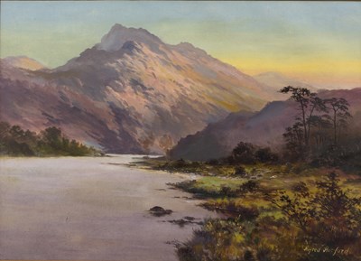 Lot 232 - Alfred Harford (1848-1915) Mountain landscape...