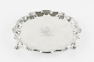 Lot 760 - A George II silver small salver, with shaped...