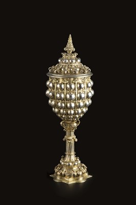 Lot 772 - A German silver gilt large 'pineapple' cup and...