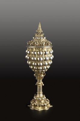 Lot 772 - A German silver gilt large 'pineapple' cup and...