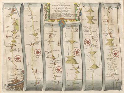 Lot 504 - John Ogilby The Road from London to Portsmouth,...