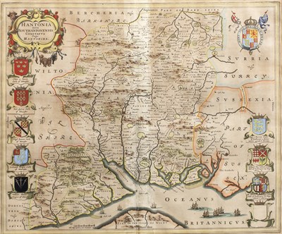 Lot 505 - Johannes Blaue Hampshire, engraving with...