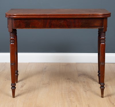 Lot 266 - A George III mahogany fold over tea table with...