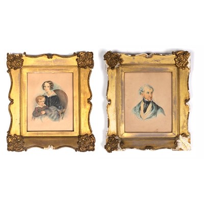 Lot 303 - 19th century English school portraits, one of...