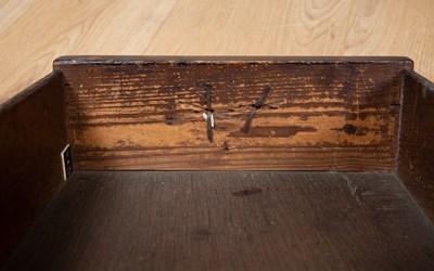 Lot 57 - A George III oak and walnut linen press chest,...