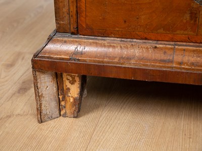 Lot 57 - A George III oak and walnut linen press chest,...
