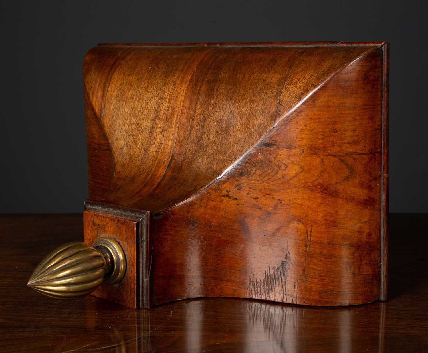 Lot 11 - A 19th century walnut clock wall bracket with...