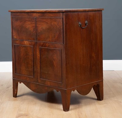 Lot 27 - A George III mahogany commode cabinet or chest...