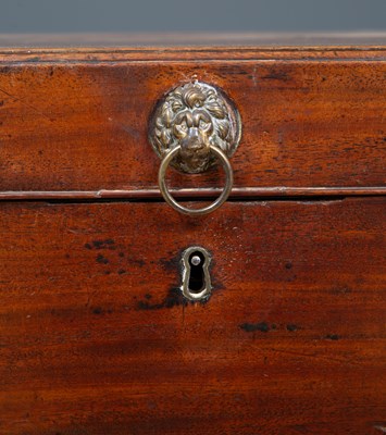 Lot 41 - A George III mahogany cellarette with lion...