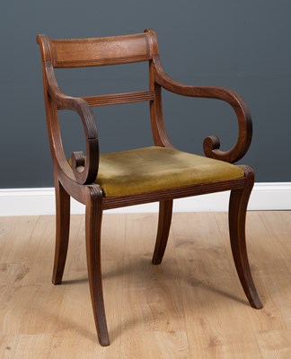 Lot 10 - A Regency mahogany carver armchair with bar...