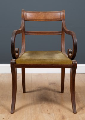 Lot 10 - A Regency mahogany carver armchair with bar...
