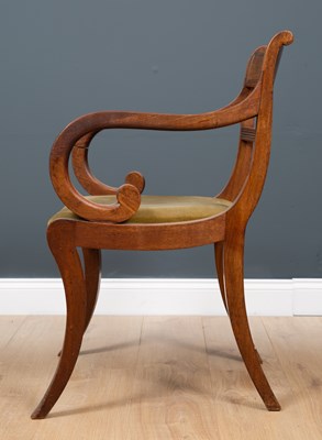 Lot 10 - A Regency mahogany carver armchair with bar...