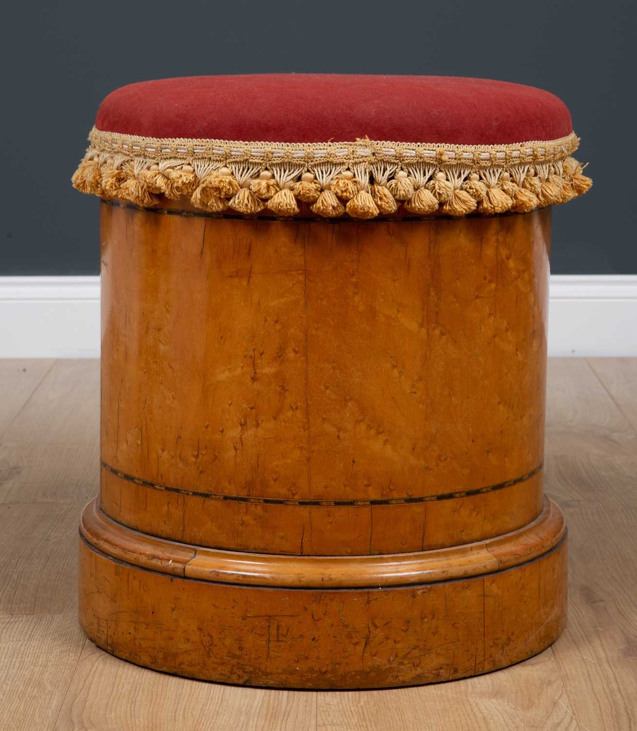 Lot 31 - A Victorian cylindrical satin birch commode...