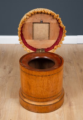 Lot 31 - A Victorian cylindrical satin birch commode...